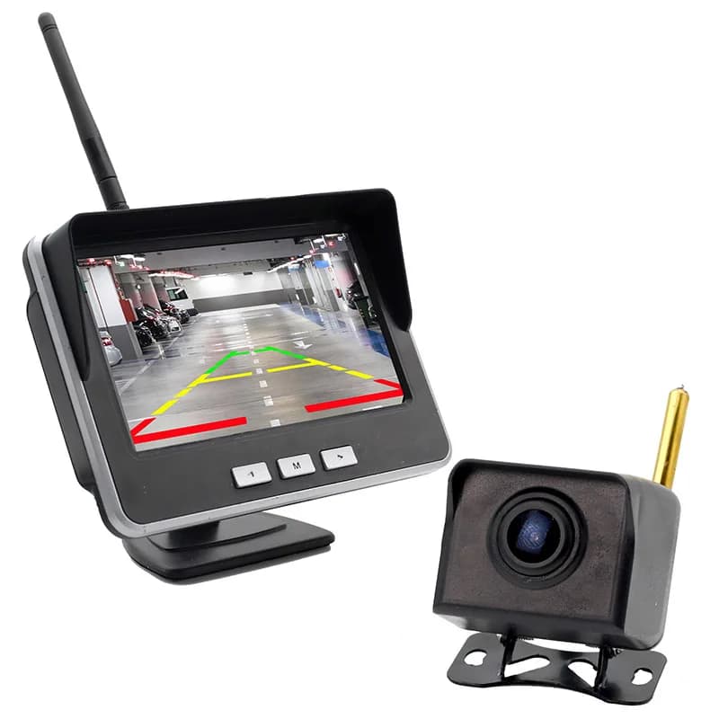 Uvusee Vehicle Car Mini 720P Wireless Backup Camera Kit 4.3' AHD IPS Monitor 1024X600 IP69K Waterproof Wireless Reversing Camera