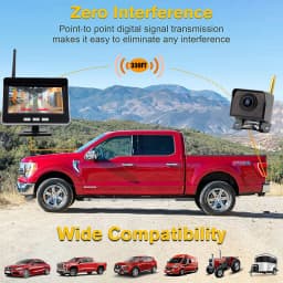 Uvusee Vehicle Car Mini 720P Wireless Backup Camera Kit 4.3' AHD IPS Monitor 1024X600 IP69K Waterproof Wireless Reversing Camera