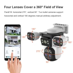 LS VISION 20MP 3*Screens Home Surveillance Wifi Camera 10X Zoom Outdoor Surveillance Camera Ip PTZ Auto Tracking Security Cctv