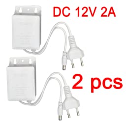 2pcs Power Adapter EU Outdoor Waterproof AC 100-240V Input DC 12V Volt Output Supply Charger Europe Universal Adapter Converter