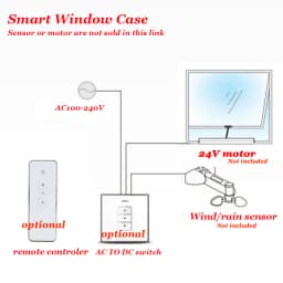 AC To DC 24V Switch Motor Electrical switch Window Opener Transformer Optional remote Wall Mounted Toggle Panel