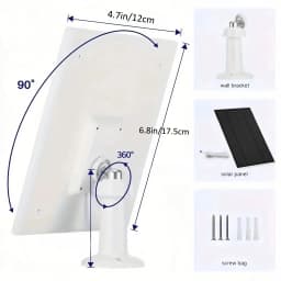 5V Solar Charging Panel Outdoor Solar Panel 10FT(3M) Cable Length with Micro-USB or Type-C for Rechargeable Battery Camera