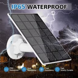 5V Solar Charging Panel Outdoor Solar Panel 10FT(3M) Cable Length with Micro-USB or Type-C for Rechargeable Battery Camera