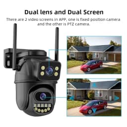 4K 8MP WiFi Surveillance Camera, Dual Lens, 4X Digital Zoom, AI Human Detect, ONVIF, Outdoor Security PTZ IP Cameras,