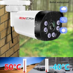 SIMICAM 4K Poe Camera With Audio 48V POE/DC 12V 4MP/5MP/8MP Super HD Infrared Night Vision Bullet Video Surveillance for Nvr