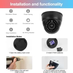 1PC Fake Camera LED Light Simulation Camera Dome Camera Realistic Dummy Fake Security Monitor Camera Surveillance Security