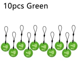 10pcs Ntag213 NFC Tag Lable Token With Rope RFID 13.56MHz 144 Bytes ISO14443A Epoxy Card 35mm Diameter For All NFC Enabled Phone