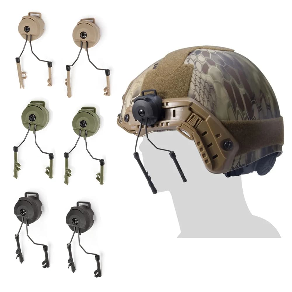 BOOIU Tactical Helmet Headset Bracket Fast Ops Core Helmet ARC Rail Adapter Mount Hunting Military Noise Cancelling Headset