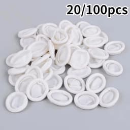 20/100pcs Disposable Anti Static Rubber Latex Finger Cots Eyebrow Extension Gloves Practical Off Tool Accessories