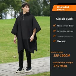 Cape Raincoat Long Transparent Thick Men's and Women's Single Use Adult Large Portable Mountaineering Travel Raincoat Waterproof