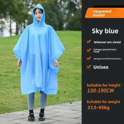 Cape Raincoat Long Transparent Thick Men's and Women's Single Use Adult Large Portable Mountaineering Travel Raincoat Waterproof