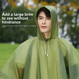 Cape Raincoat Long Transparent Thick Men's and Women's Single Use Adult Large Portable Mountaineering Travel Raincoat Waterproof