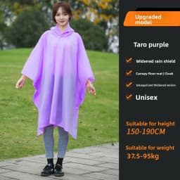 Cape Raincoat Long Transparent Thick Men's and Women's Single Use Adult Large Portable Mountaineering Travel Raincoat Waterproof