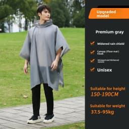 Cape Raincoat Long Transparent Thick Men's and Women's Single Use Adult Large Portable Mountaineering Travel Raincoat Waterproof