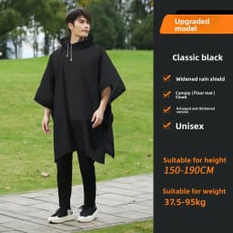 Cape Raincoat Long Transparent Thick Men's and Women's Single Use Adult Large Portable Mountaineering Travel Raincoat Waterproof