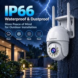 Lenovo 5MP Outdoor IP Camera IP66 Waterproof WiFi Two-Way Audio Security Surveillance Camera Motion Alarm HD Color Night Vision