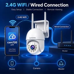 Lenovo 5MP Outdoor IP Camera IP66 Waterproof WiFi Two-Way Audio Security Surveillance Camera Motion Alarm HD Color Night Vision