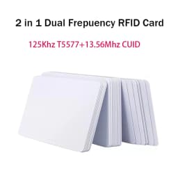 10Ps Dual Frequency 13.56Mhz 1K UID CUID+125Khz T5577 ID Card Rewritable Replicable Composite Tags for Copy Clone Backup Copier