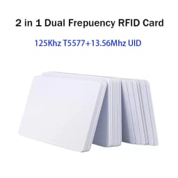 10Ps Dual Frequency 13.56Mhz 1K UID CUID+125Khz T5577 ID Card Rewritable Replicable Composite Tags for Copy Clone Backup Copier