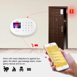 KERUI Home Security Protection WIFI GSM Alarm System Kit Works with Tuya Support Alexa with Door Opening Sensor Motion Detector