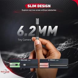 RALCAM Articulating 360/720° Endoscope 6.2mm Inspection Camera Cameras with 6 LED, IP67 Waterproof 1M/2M/3M
