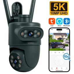 KERUI Outdoor 10MP 5K HD Dual Lens WiFi IP Camera Tuya Smart PTZ Wireless Home Security CCTV Video Surveillance Human Detection