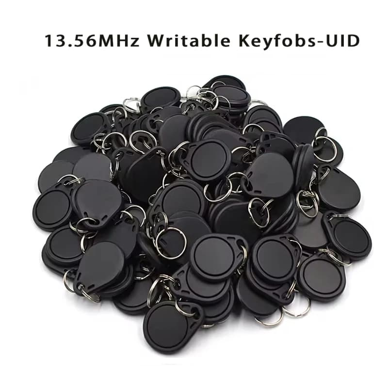 50pcs UID Changeable RFID Key Fobs 13.56MHz Rewritable 0 Block Duplicate NFC Tag Keychains IC Copy Card for Access Control Clone