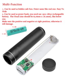 Creative Sight Secret Hidden Storage Compartment Fake Mini Power Bank Case Home Diversion Stash Can Safe Container Hiding Spot