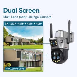 LS VISION V380 Dual Lens WIFI/4G Camera Solar 10X Zoom PIR Human Detection Night Vision Outdoor Security Video Cam 8MP 4K Cctv