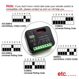 New RX MULTI 300-868MHz Tuya WIFI Smart Switch Relay Module 433MHz 868MHz Garage / Gate Remote Control Receiver Gate Controller