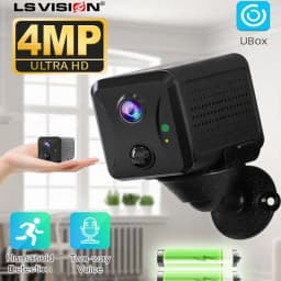 LS VISION Ubox Mini 4G Security Camera SIM Card or Wifi HD Surveillance Camera 3800mAh Battery Low Power Voice Intercom CCTV
