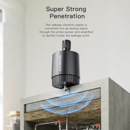 Water Mains Leak Detector Underground Pipe Leak Monitor Portable Type-C Leak Detector Kit with Headphones for Indoor and Outdoor