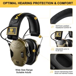 Electronic Shooting Headset Hanging Head-mounted Tactical Shooting Active Noise Reduction Headphones NRR 23dB YHKEMA
