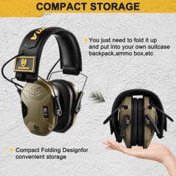 Electronic Shooting Headset Hanging Head-mounted Tactical Shooting Active Noise Reduction Headphones NRR 23dB YHKEMA
