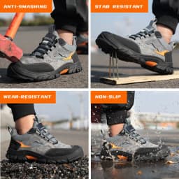 Men Safety Shoes Steel Toe Security Protection Work Boots Fashion Working Sneakers Anti-Smash Anti-puncture Indestructible Shoes