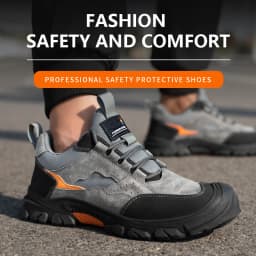 Men Safety Shoes Steel Toe Security Protection Work Boots Fashion Working Sneakers Anti-Smash Anti-puncture Indestructible Shoes
