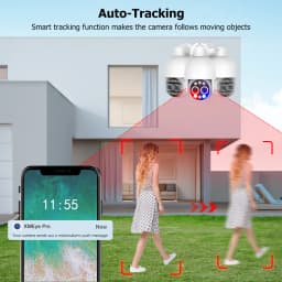 4K PTZ 8X Hybrid Zoom 2.8mm 12mm Dual Lens POE IP Camera 8MP Outdoor Human Detect Auto Track Security Camera Color Night