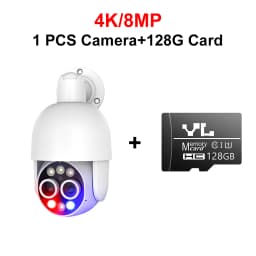4K PTZ 8X Hybrid Zoom 2.8mm 12mm Dual Lens POE IP Camera 8MP Outdoor Human Detect Auto Track Security Camera Color Night