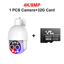 4K PTZ 8X Hybrid Zoom 2.8mm 12mm Dual Lens POE IP Camera 8MP Outdoor Human Detect Auto Track Security Camera Color Night