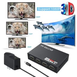 1x4 HDMI Splitter 1 in 4 out HDMI Video Splitter Full HD 1080P Duplicate Screen Monitor HDMI Switch for PC PS3/4 HDTV Projector