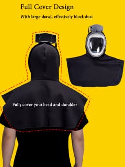 Full Cover Electric Powered Air Supply Dust Mask Hat Dustproof Hood Cape For Harvester Polishing Sanding Industrial Dust