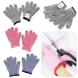 Grey Pink Blue Child Anti-cutting Gloves Wear-resistance HPPE Work Safety Gloves Wood Work Lever 5 Protective Mittens