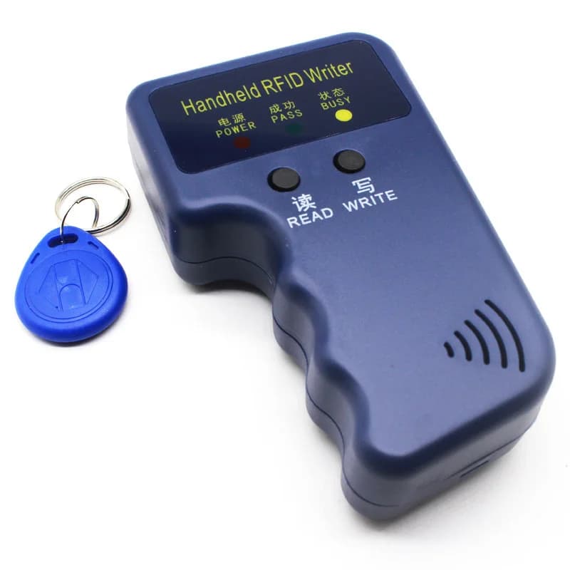 Handheld 125KHz EM4100 TK4100 RFID Copier Writer Duplicator Programmer Reader + 5pcs EM4305 T5577 Rewritable ID Keyfobs Tags