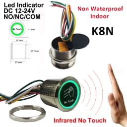 DC12V 24V Led Time Delay Sensitive Distance Adjustable Door Lock Release Switch Sensor Infrared No Touch Exit Button