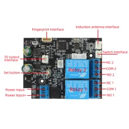 Mobile phone NFC fingerprint relay electric lock control panel IC 13.56mhz dual channel relay module car door modification
