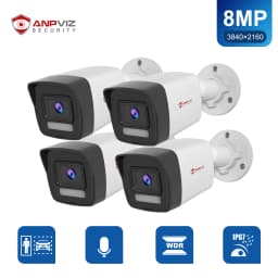 Anpviz AI 8MP 5MP POE IP Camera Bullet Outdoor Smart Dual-Light Color Vu 30m CCTV Video Surveillance Motion Detection 2.0 H.265+