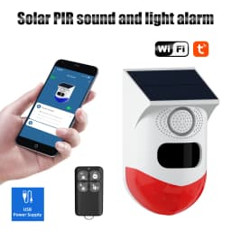 Outdoor Solar PIR Infrared Alarm Smart WiFi Siren Waterproof Wireless 433MHz Burglar Strobe Sensor Multiple Versions Available
