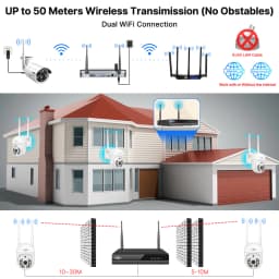 Hiseeu 3/5MP WiFi Security Surveillance Camera System Kit Motion Tracking Color Night Vision 10CH NVR Wireless CCTV Cameras Set