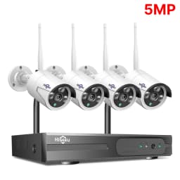 Hiseeu 3/5MP WiFi Security Surveillance Camera System Kit Motion Tracking Color Night Vision 10CH NVR Wireless CCTV Cameras Set