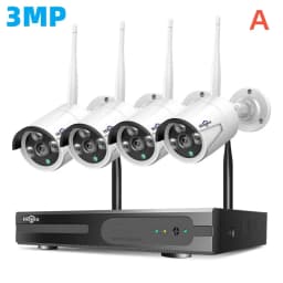 Hiseeu 3/5MP WiFi Security Surveillance Camera System Kit Motion Tracking Color Night Vision 10CH NVR Wireless CCTV Cameras Set